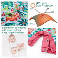 UPF 50+ Baby Girl One-piece Swimsuit with Snap-Lemon