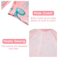 UPF 50+ Baby Girl Swimsuit with Snap & Sun Hat-Pink Whale