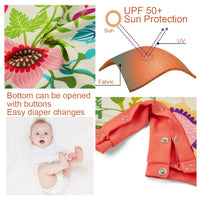 UPF 50+ Baby Girl Swimwear with Snap Button - Hot Summer