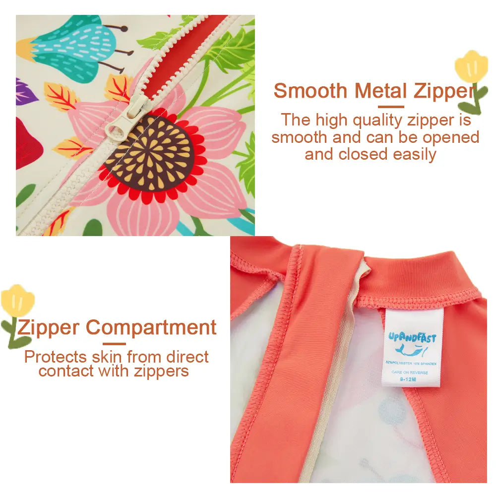 UPF 50+ Baby Girl Swimwear with Snap Button - Hot Summer
