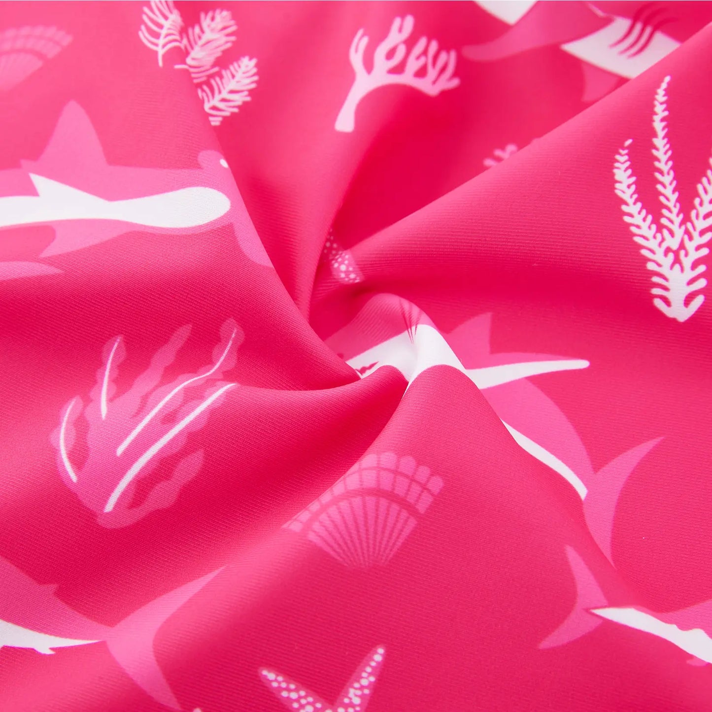 UPF 50+ Baby One-Piece Rash Guard Swimsuit with Zipper-Rose Shark