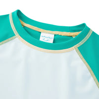 UPF 50+ Boy Rash Guard Set 2-piece Swimsuits-Green Dinosaur