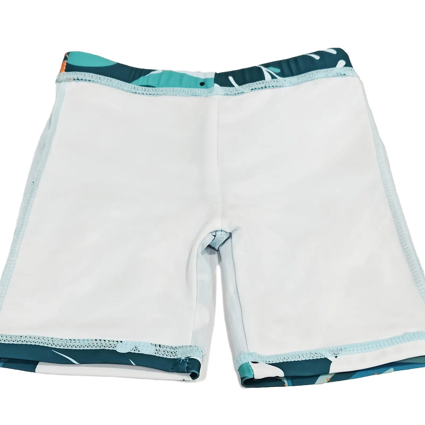 UPF 50+ Boy Swimsuit Set-Swim Top and Short 2 Piece-Green Whale