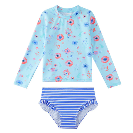 UPF 50+ Girl Rash Guard Set 2-piece Toddler Swimsuit
