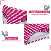 UPF 50+ Kids Girl Swimwear Set-Flower Tankini + Swim Trunk