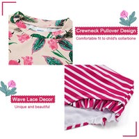 UPF 50+ Kids Girl Swimwear Set-Flower Tankini + Swim Trunk