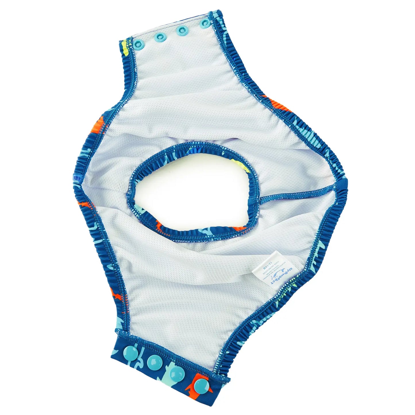 UPF 50+ Reusable Baby Boy Swim Diaper Contain Solid Waste-Green Shark