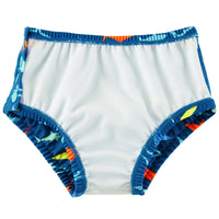 UPF 50+ Reusable Baby Boy Swim Diaper Contain Solid Waste-Green Shark