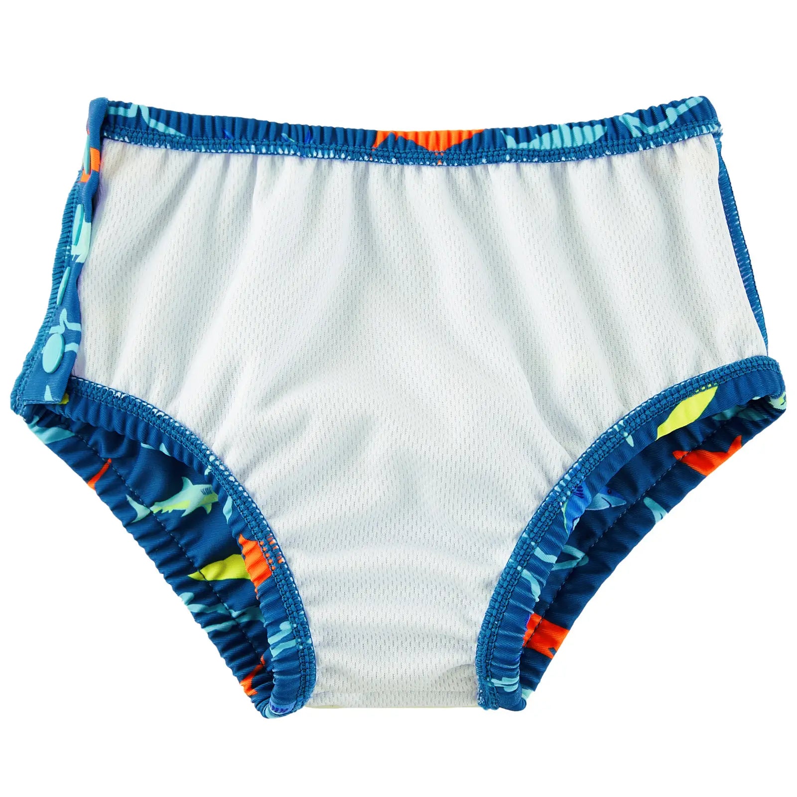 UPF 50+ Reusable Baby Boy Swim Diaper Contain Solid Waste-Green Shark