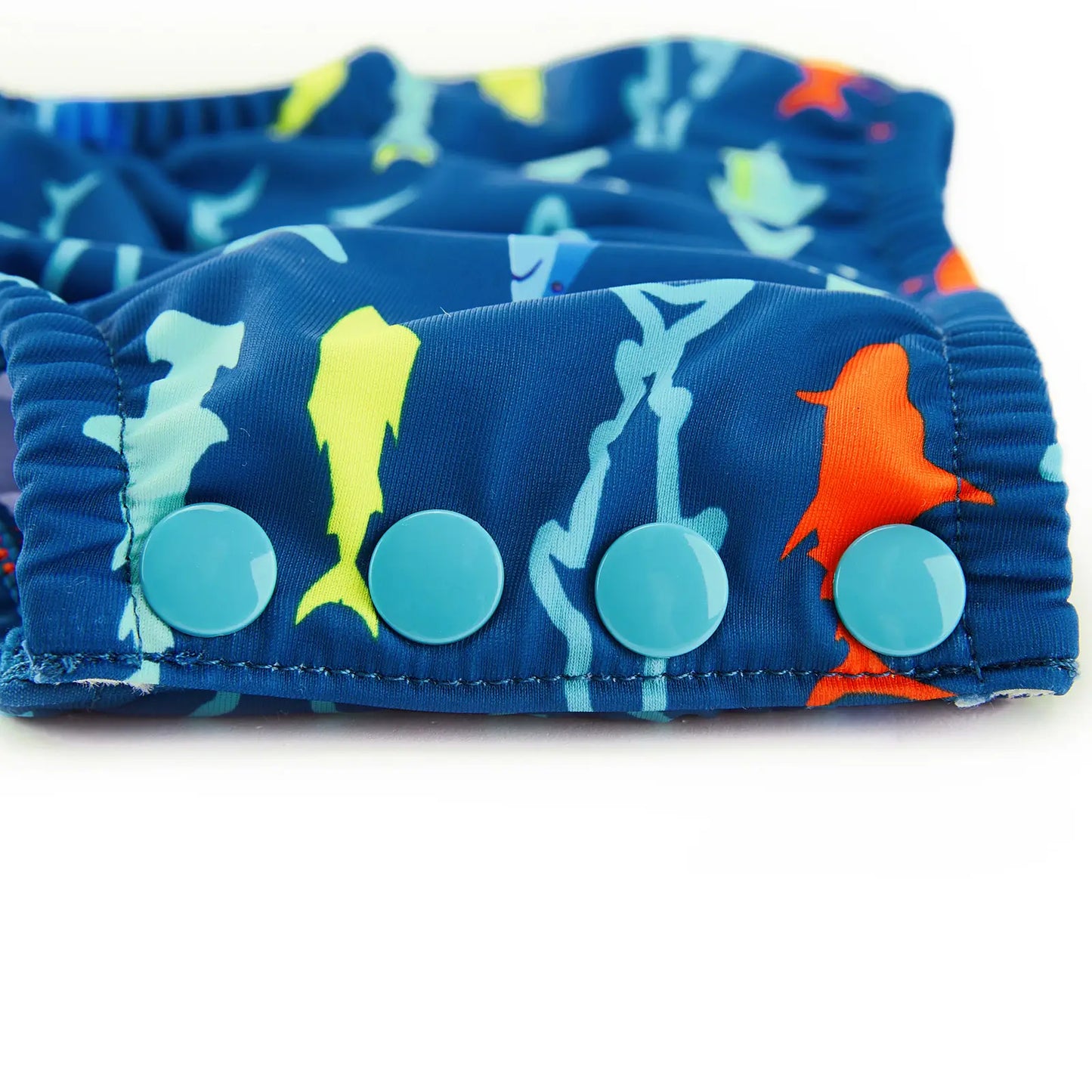 UPF 50+ Reusable Baby Boy Swim Diaper Contain Solid Waste-Green Shark