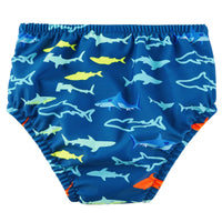 UPF 50+ Reusable Baby Boy Swim Diaper Contain Solid Waste-Green Shark