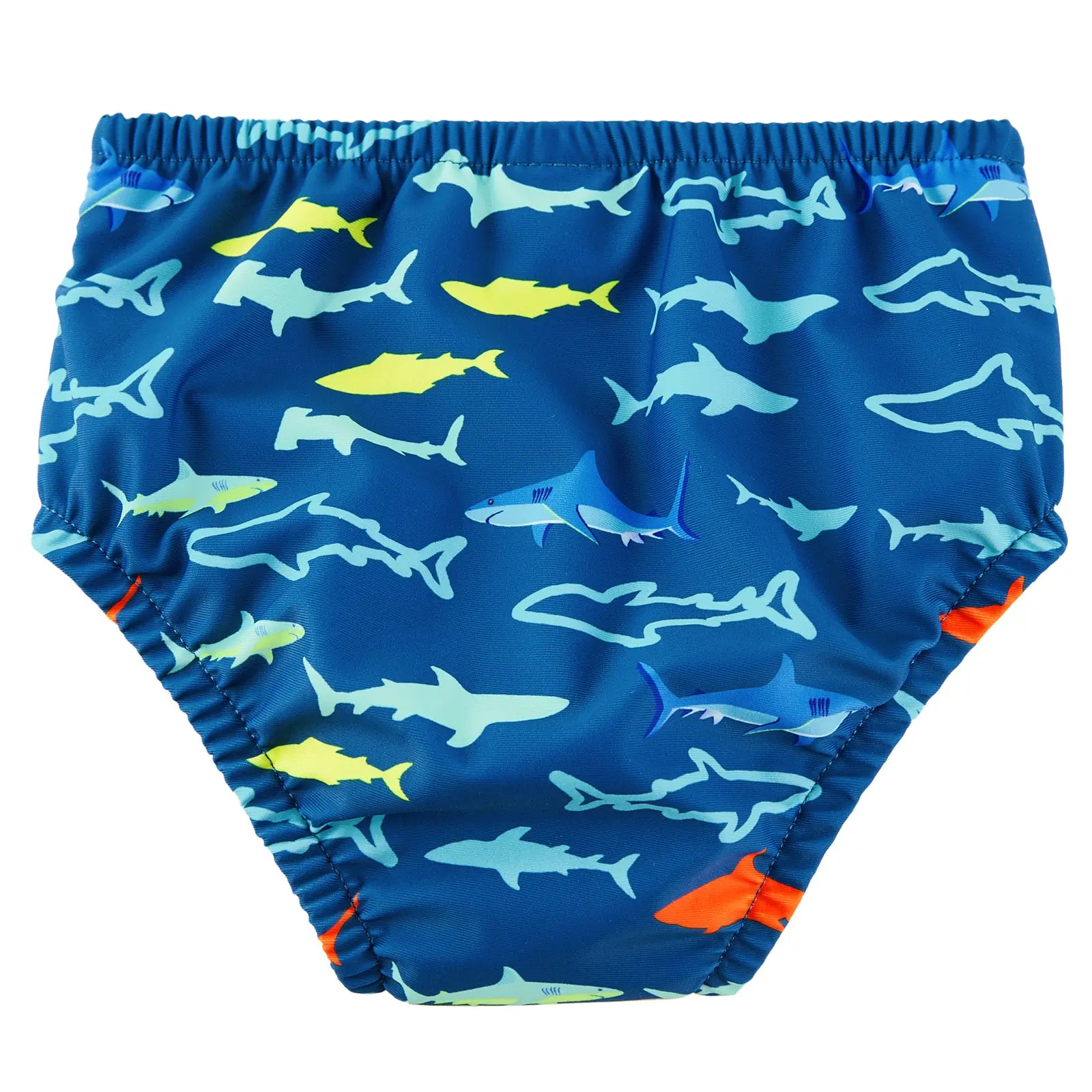 UPF 50+ Reusable Baby Boy Swim Diaper Contain Solid Waste-Green Shark