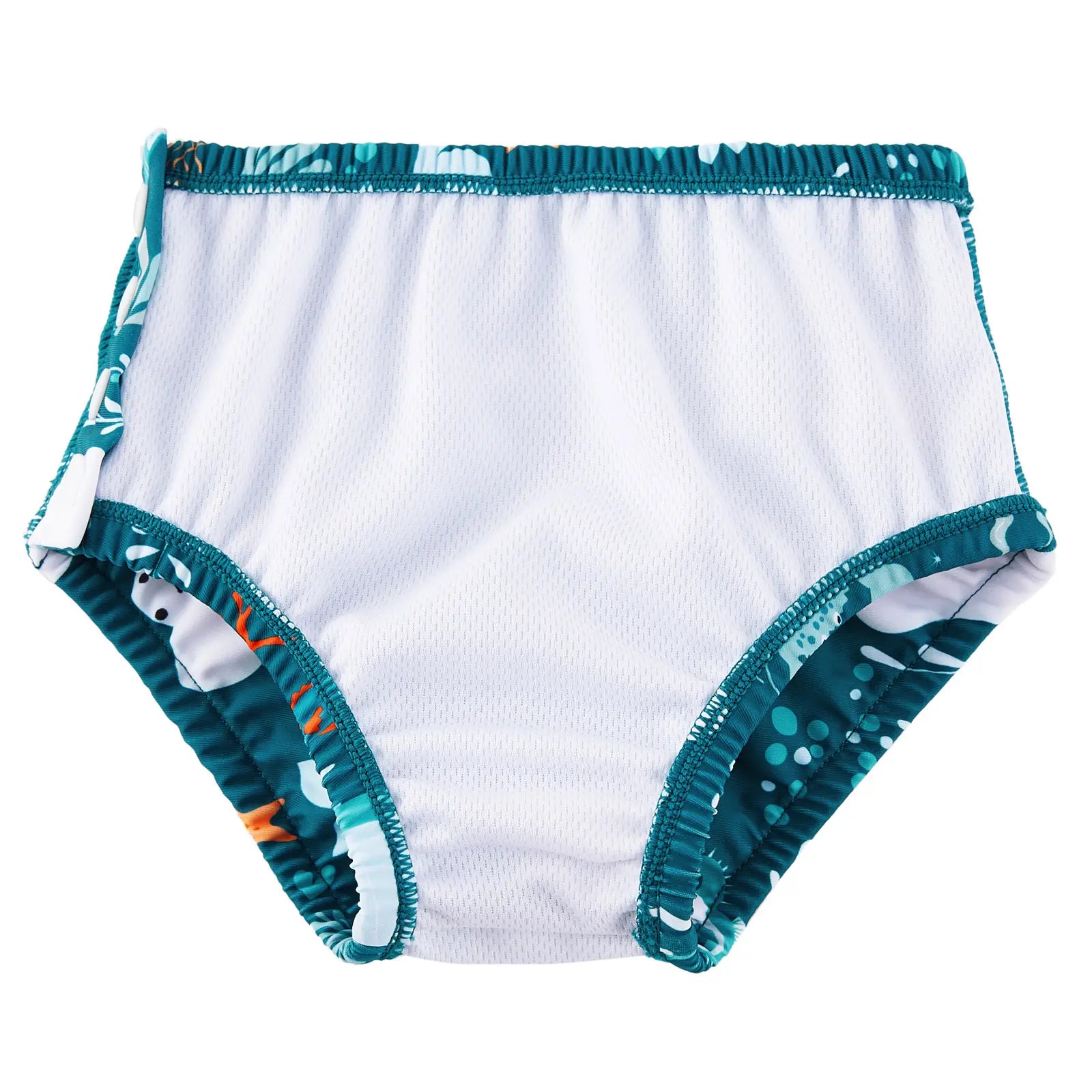 UPF 50+ Reusable Baby Swim Diaper with Snap-Green Whale