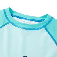 UPF 50+ Toddler Boy Swimsuit 2 Piece Swim Top and Short-Green Shark