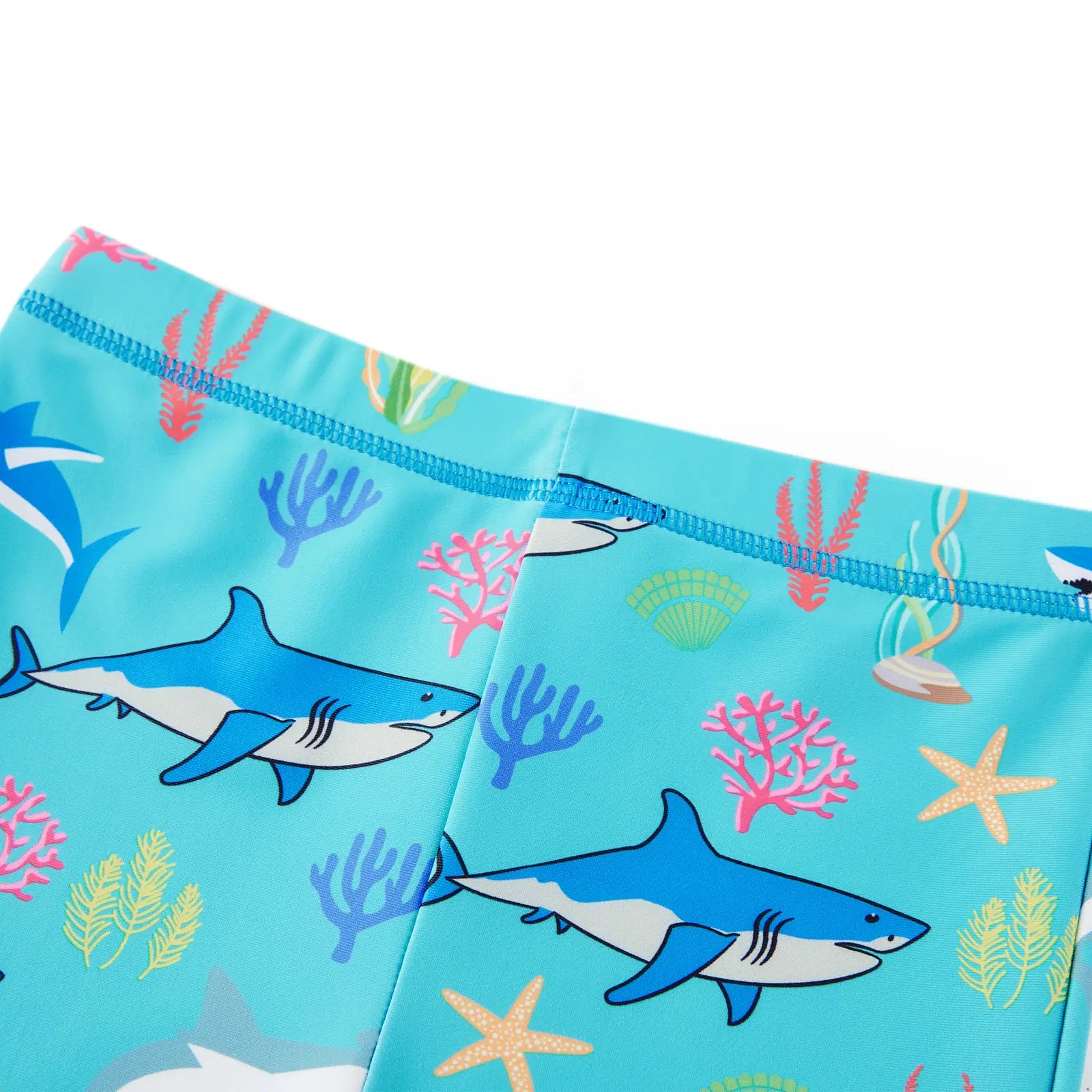 UPF 50+ Toddler Boy Swimsuit 2 Piece Swim Top and Short-Green Shark